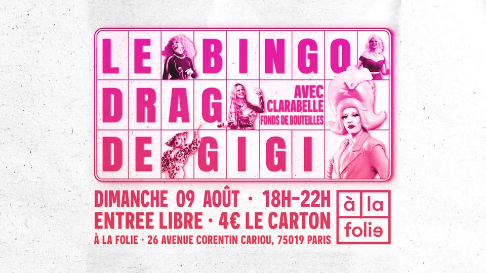 Bingo Drag de Gigi Von Dredee à La Folie! - Avec Clarabelle Fond de Bouteille!