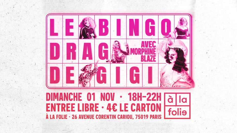 Bingo Drag de Gigi Von Dredee à la Folie avec Morphine Blaze