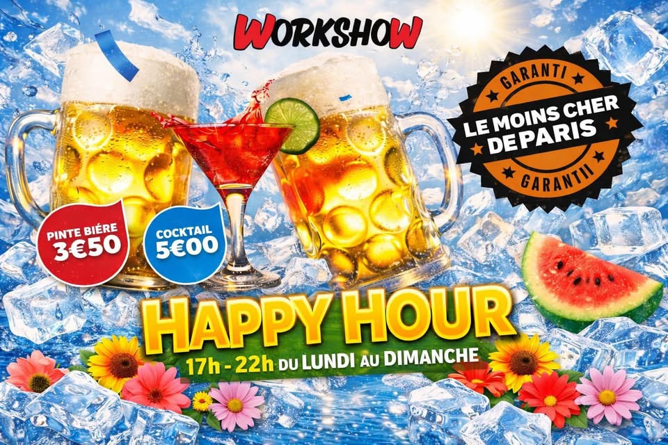 VENDREDI HAPPY HOUR LE MOINS CHER DE PARIS ET TERRASSE XXL